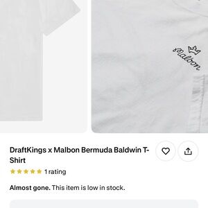 DraftKings x Malbon White Short Sleeve Tee